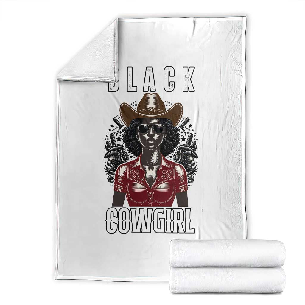 Black Cowgirl Rodeo Throw Blanket African American Western Country Texas - Wonder Print Shop