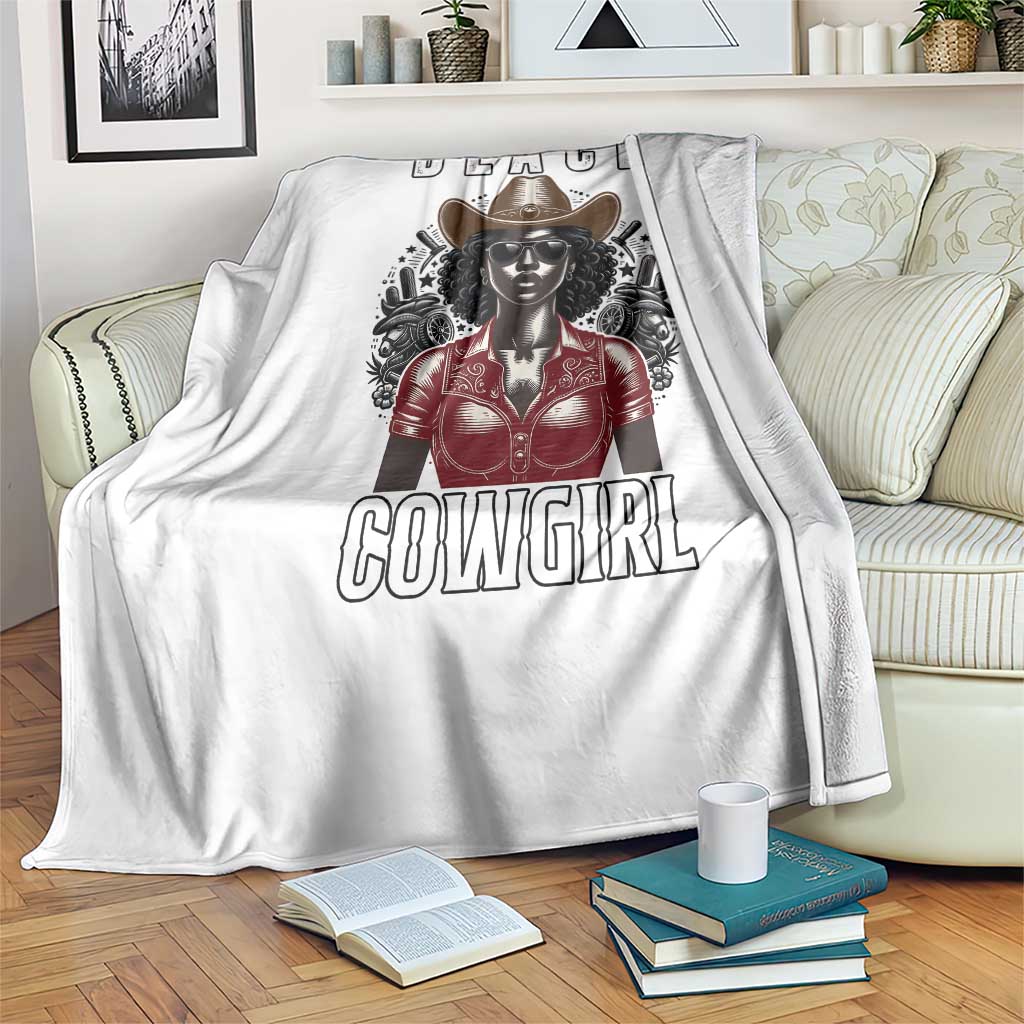 Black Cowgirl Rodeo Throw Blanket African American Western Country Texas - Wonder Print Shop