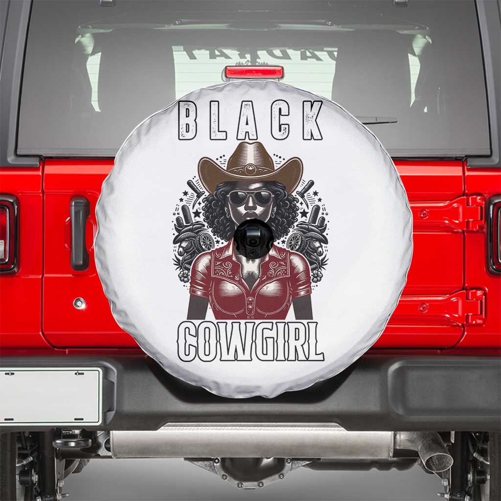 Black Cowgirl Rodeo Spare Tire Cover African American Western Country Texas - Wonder Print Shop