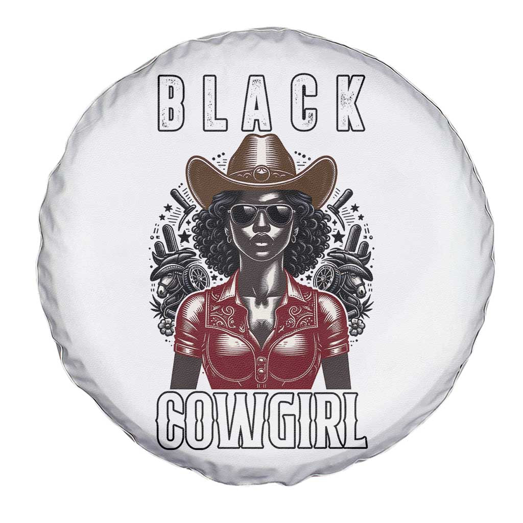 Black Cowgirl Rodeo Spare Tire Cover African American Western Country Texas - Wonder Print Shop