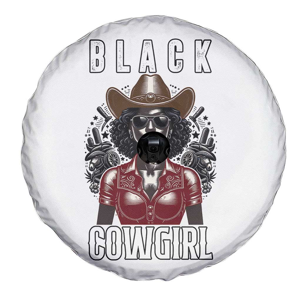 Black Cowgirl Rodeo Spare Tire Cover African American Western Country Texas - Wonder Print Shop