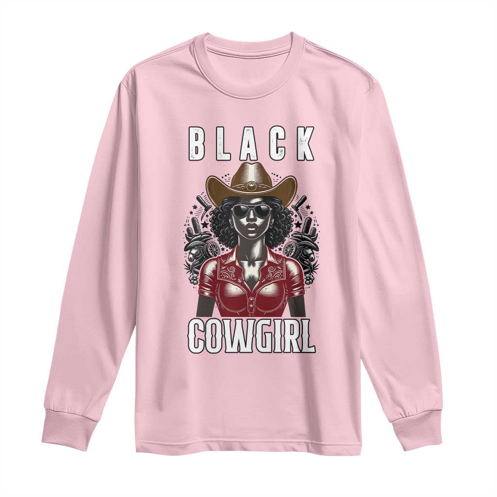 Black Cowgirl Rodeo Long Sleeve Shirt African American Western Country Texas - Wonder Print Shop
