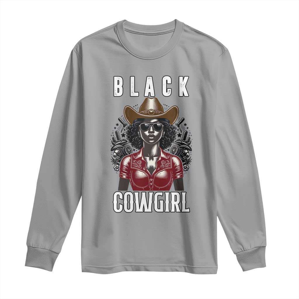 Black Cowgirl Rodeo Long Sleeve Shirt African American Western Country Texas - Wonder Print Shop