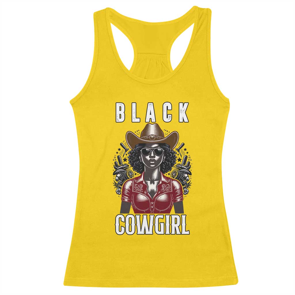 Black Cowgirl Rodeo Racerback Tank Top African American Western Country Texas - Wonder Print Shop