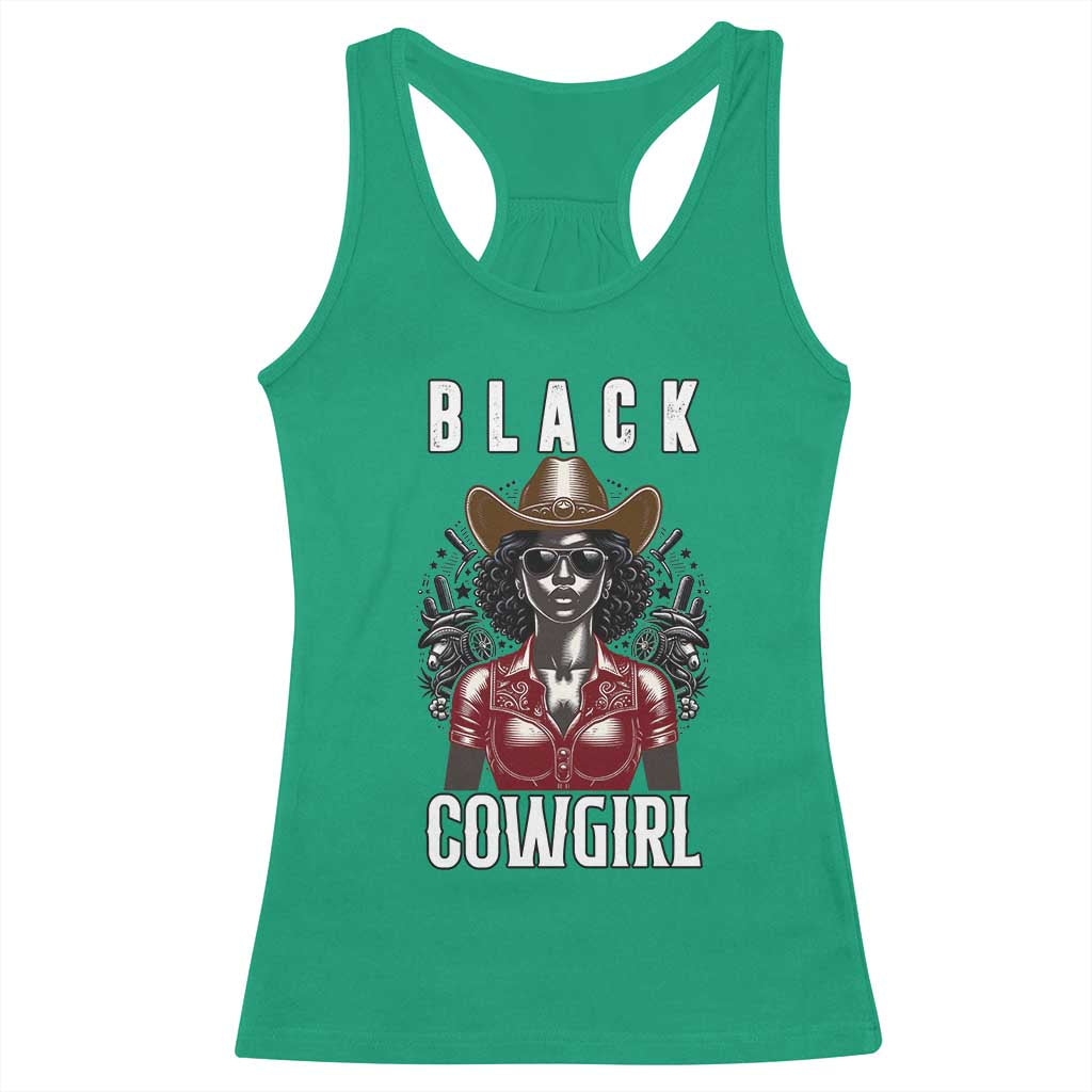 Black Cowgirl Rodeo Racerback Tank Top African American Western Country Texas - Wonder Print Shop