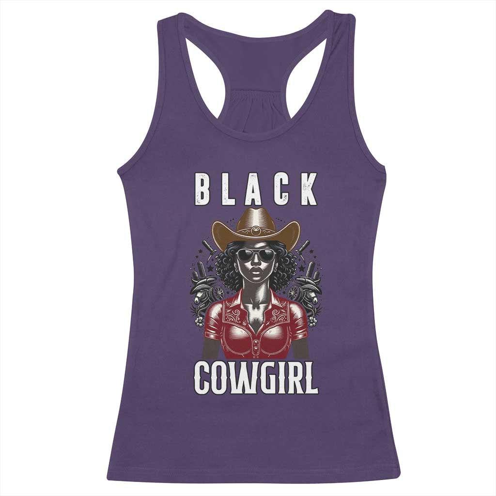 Black Cowgirl Rodeo Racerback Tank Top African American Western Country Texas - Wonder Print Shop