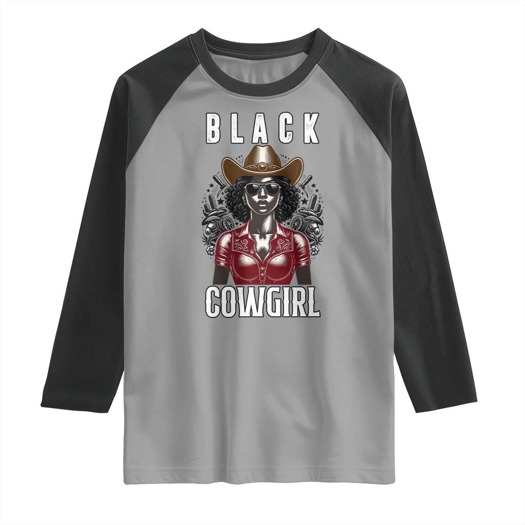 Black Cowgirl Rodeo Raglan Shirt African American Western Country Texas - Wonder Print Shop