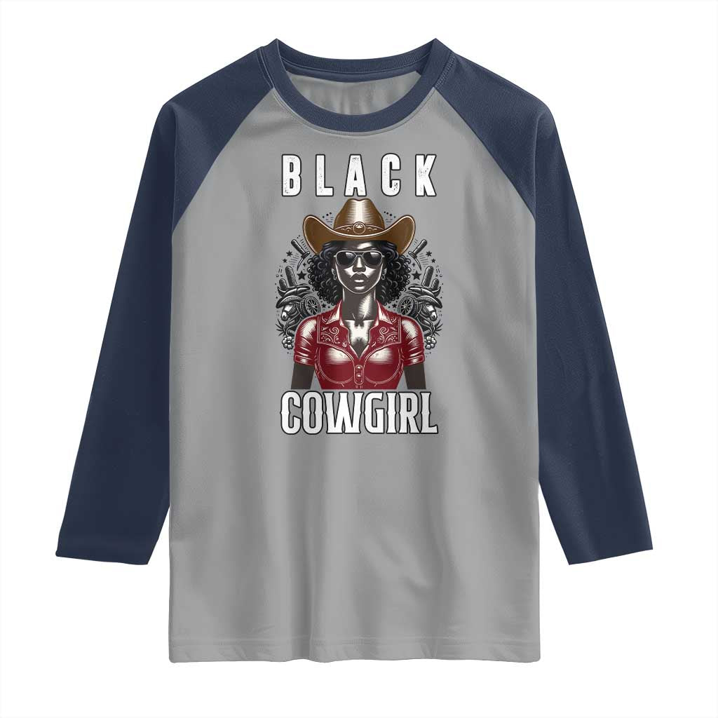 Black Cowgirl Rodeo Raglan Shirt African American Western Country Texas - Wonder Print Shop