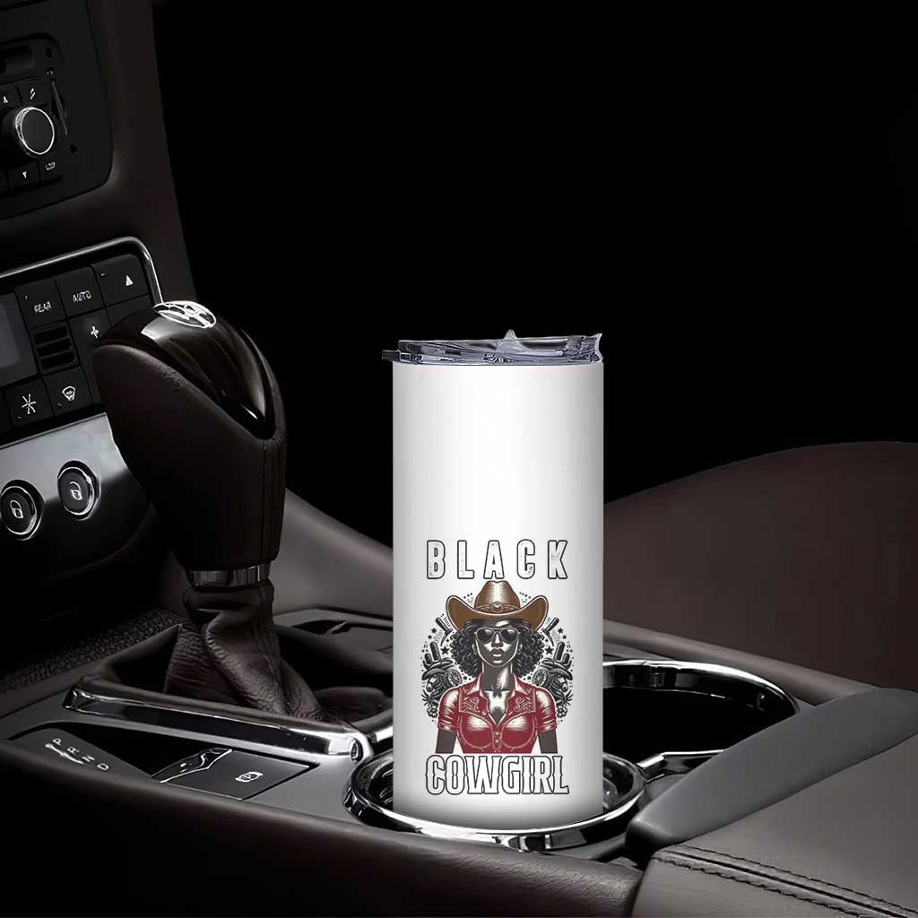 Black Cowgirl Rodeo Skinny Tumbler African American Western Country Texas