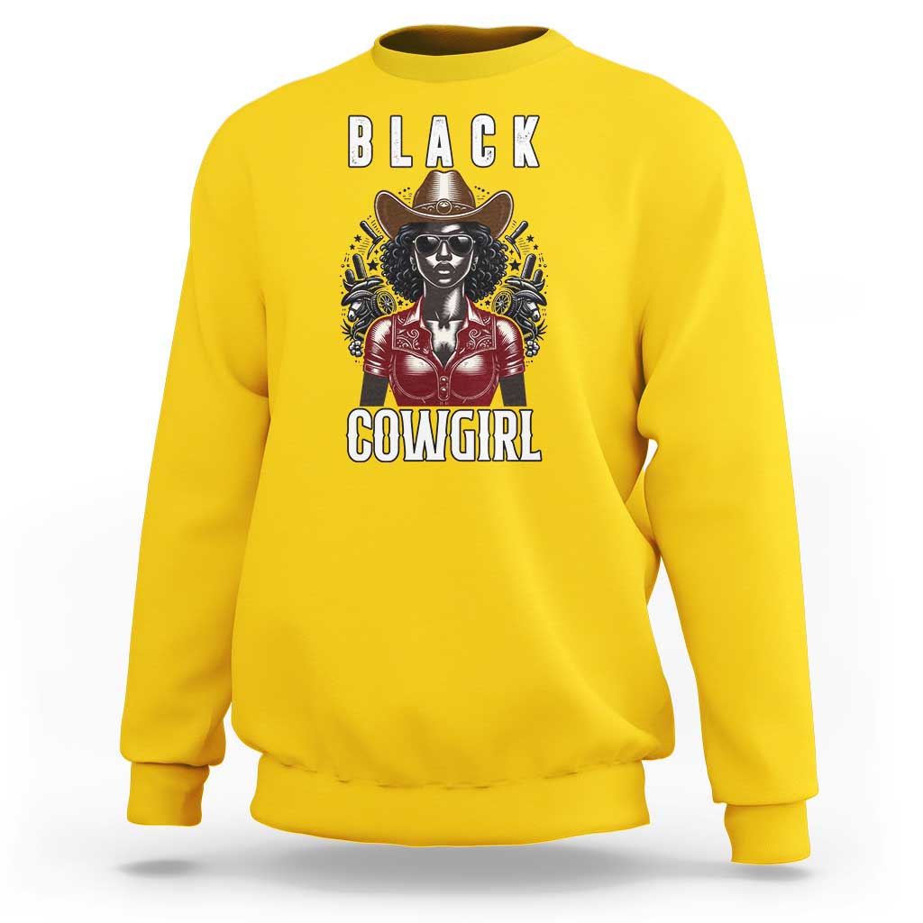 Black Cowgirl Rodeo Sweatshirt African American Western Country Texas - Wonder Print Shop