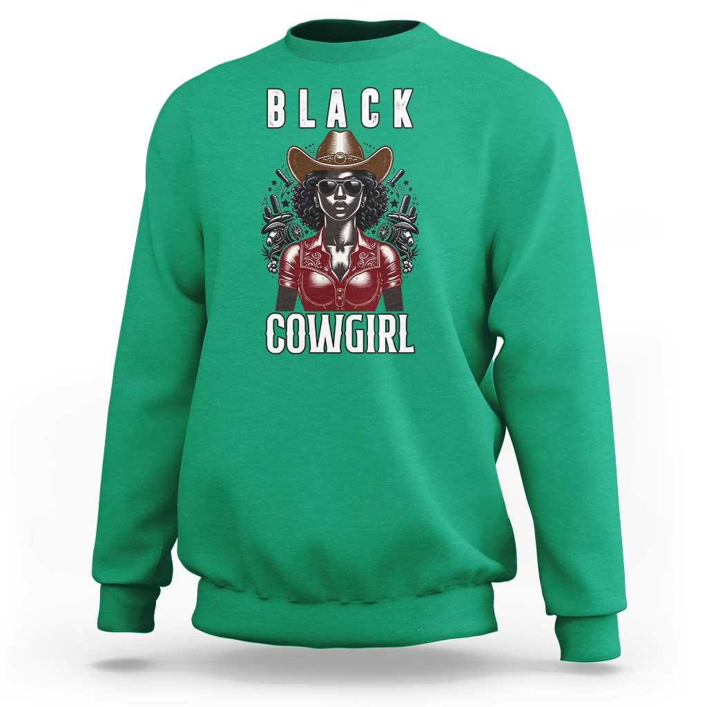 Black Cowgirl Rodeo Sweatshirt African American Western Country Texas - Wonder Print Shop