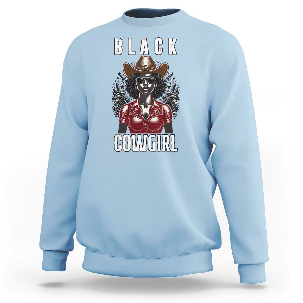 Black Cowgirl Rodeo Sweatshirt African American Western Country Texas - Wonder Print Shop