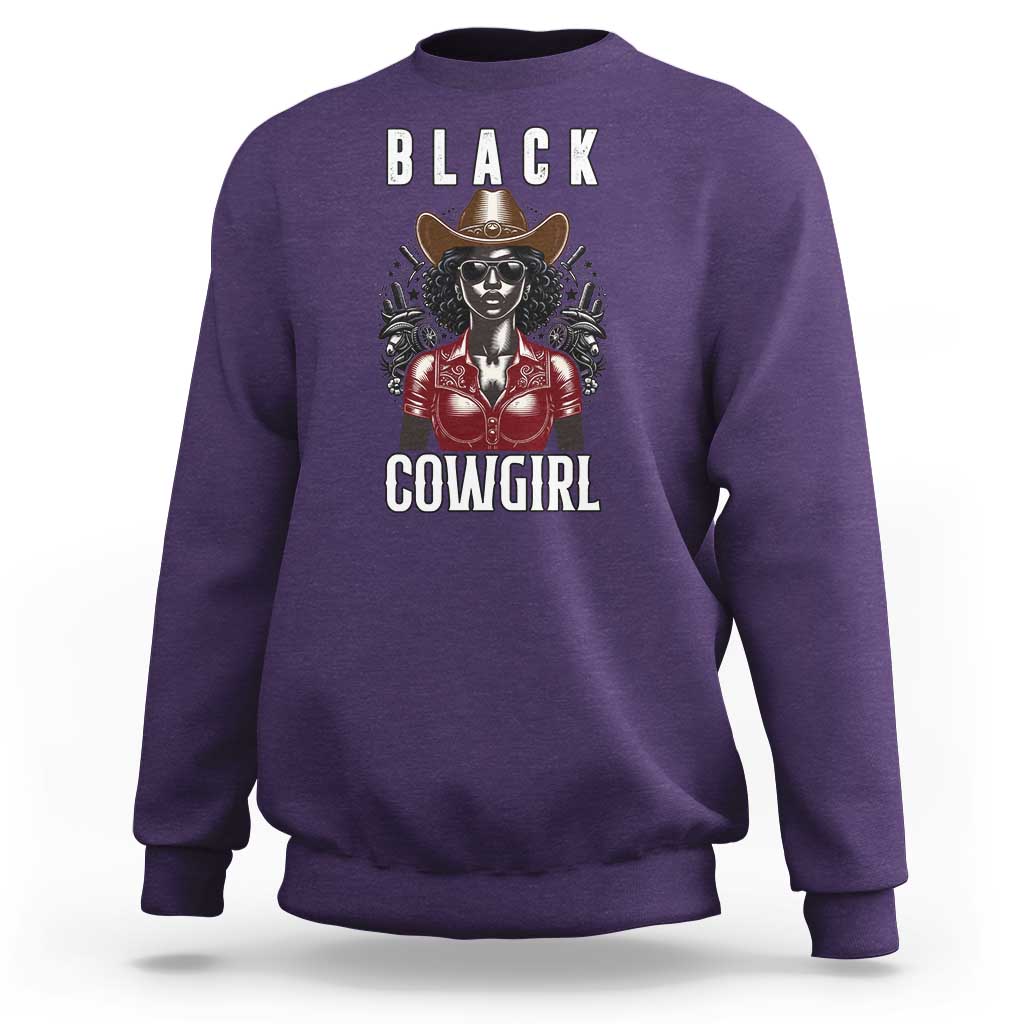 Black Cowgirl Rodeo Sweatshirt African American Western Country Texas - Wonder Print Shop