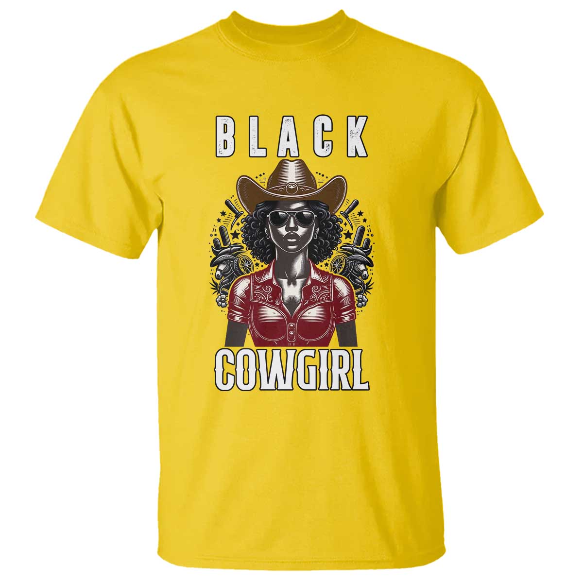 Black Cowgirl Rodeo T Shirt African American Western Country Texas - Wonder Print Shop