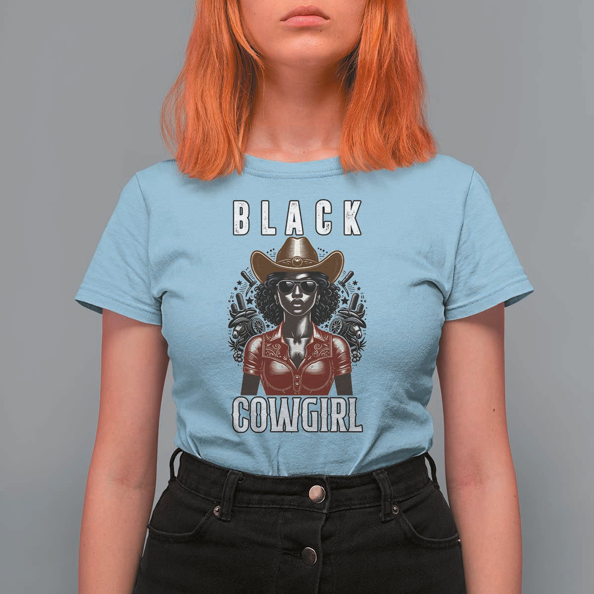 Black Cowgirl Rodeo T Shirt For Women African American Western Country Texas - Wonder Print Shop