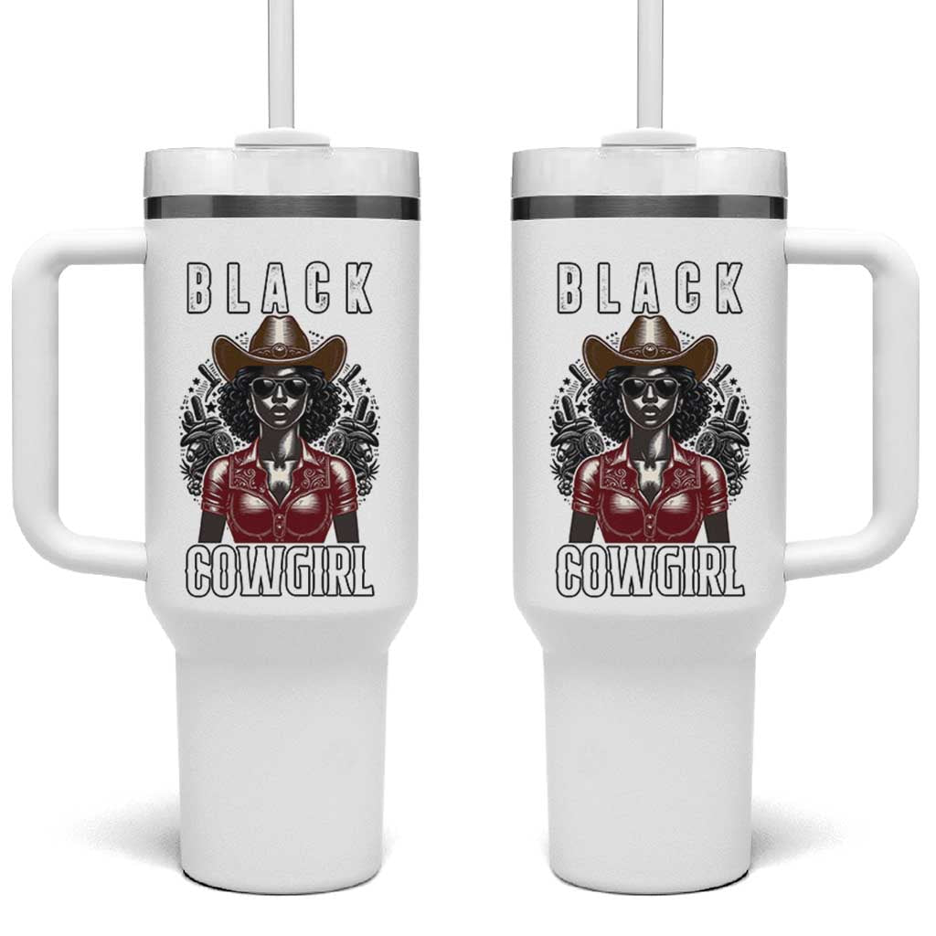 Black Cowgirl Rodeo Tumbler With Handle African American Western Country Texas
