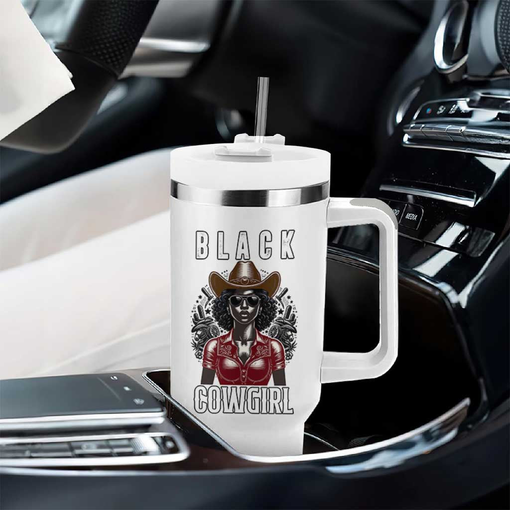 Black Cowgirl Rodeo Tumbler With Handle African American Western Country Texas