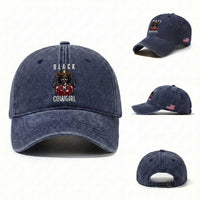 Black Cowgirl Rodeo Washed Cotton Baseball Cap African American Western Country Texas