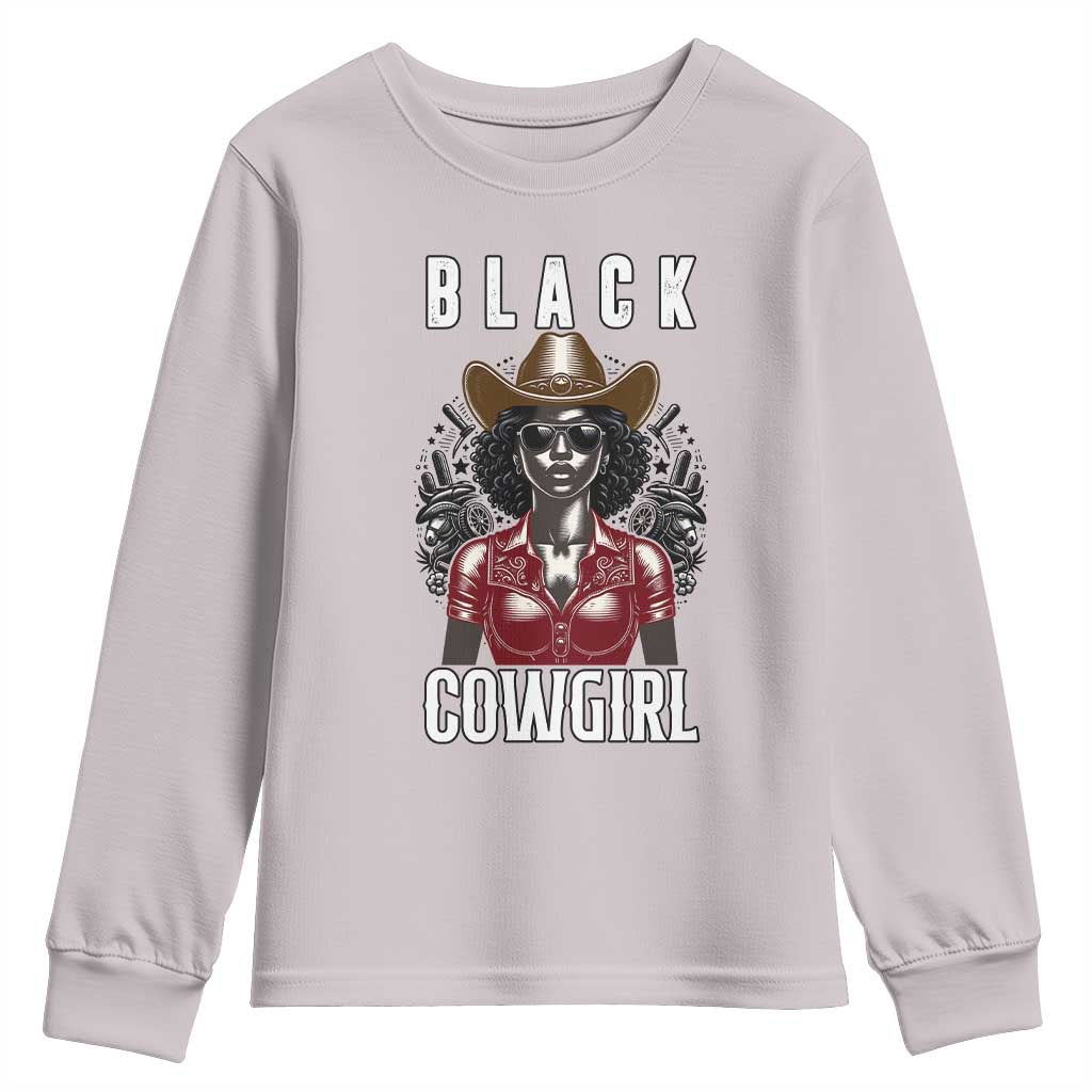 Black Cowgirl Rodeo Youth Sweatshirt African American Western Country Texas - Wonder Print Shop