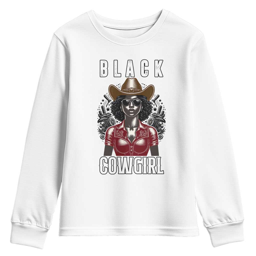 Black Cowgirl Rodeo Youth Sweatshirt African American Western Country Texas - Wonder Print Shop