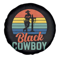 Black Cowboy Sunset Spare Tire Cover Western Rodeo Cross - Wonder Print Shop