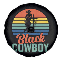 Black Cowboy Sunset Spare Tire Cover Western Rodeo Cross - Wonder Print Shop