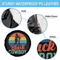 Black Cowboy Sunset Spare Tire Cover Western Rodeo Cross - Wonder Print Shop