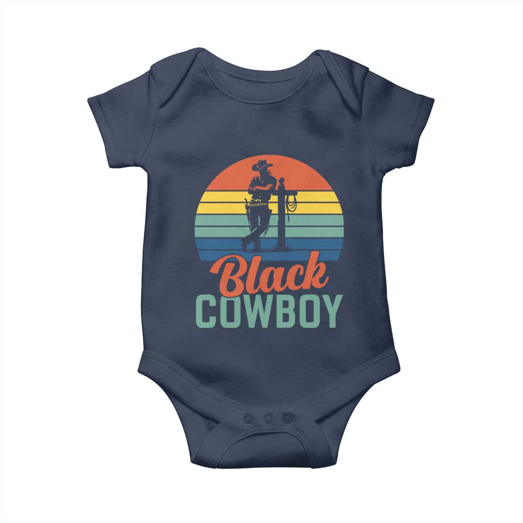 Black Cowboy Sunset Baby Onesie Western Rodeo Cross - Wonder Print Shop