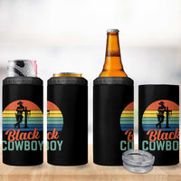 Black Cowboy Sunset 4 in 1 Can Cooler Tumbler Western Rodeo Cross