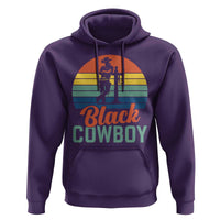 Black Cowboy Sunset Hoodie Western Rodeo Cross - Wonder Print Shop