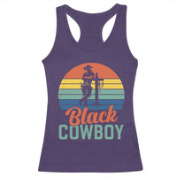 Black Cowboy Sunset Racerback Tank Top Western Rodeo Cross - Wonder Print Shop
