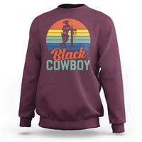Black Cowboy Sunset Sweatshirt Western Rodeo Cross - Wonder Print Shop