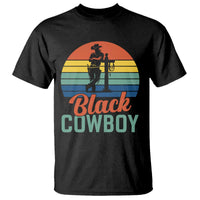 Black Cowboy Sunset T Shirt Western Rodeo Cross - Wonder Print Shop