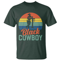 Black Cowboy Sunset T Shirt Western Rodeo Cross - Wonder Print Shop