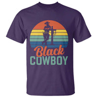 Black Cowboy Sunset T Shirt Western Rodeo Cross - Wonder Print Shop