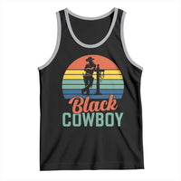 Black Cowboy Sunset Tank Top Western Rodeo Cross - Wonder Print Shop