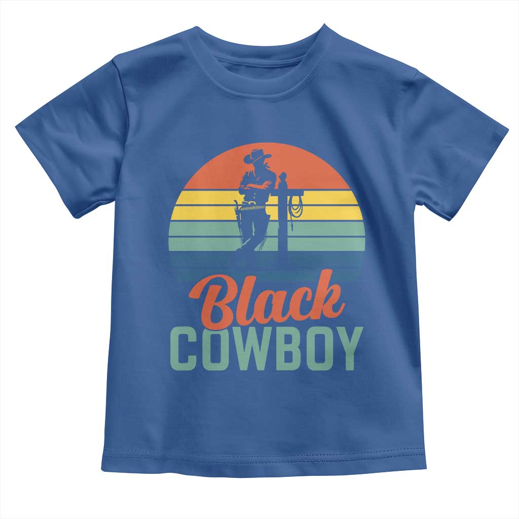 Black Cowboy Sunset Toddler T Shirt Western Rodeo Cross - Wonder Print Shop
