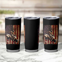 Black Cowboy Bull Rider Tumbler Cup Western Rodeo Patriotic American Flag