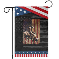 Black Cowboy Bull Rider Garden Flag Western Rodeo Patriotic American Flag