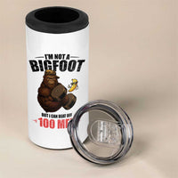 Funny Bigfoot Gym 4 in 1 Can Cooler Tumbler I Am Not A Bigfoot But I Can Beat Off 100 Men