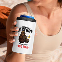 Funny Bigfoot Gym 4 in 1 Can Cooler Tumbler I Am Not A Bigfoot But I Can Beat Off 100 Men