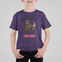 Funny Bigfoot Gym T Shirt For Kid I Am Not A Bigfoot But I Can Beat Off 100 Men - Wonder Print Shop