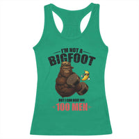 Funny Bigfoot Gym Racerback Tank Top I Am Not A Bigfoot But I Can Beat Off 100 Men - Wonder Print Shop