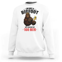 Funny Bigfoot Gym Sweatshirt I Am Not A Bigfoot But I Can Beat Off 100 Men - Wonder Print Shop