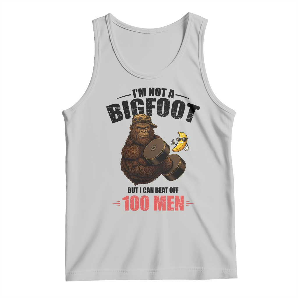 Funny Bigfoot Gym Tank Top I Am Not A Bigfoot But I Can Beat Off 100 Men - Wonder Print Shop