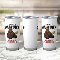 Funny Bigfoot Gym Tumbler Cup I Am Not A Bigfoot But I Can Beat Off 100 Men