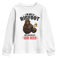 Funny Bigfoot Gym Youth Sweatshirt I Am Not A Bigfoot But I Can Beat Off 100 Men - Wonder Print Shop