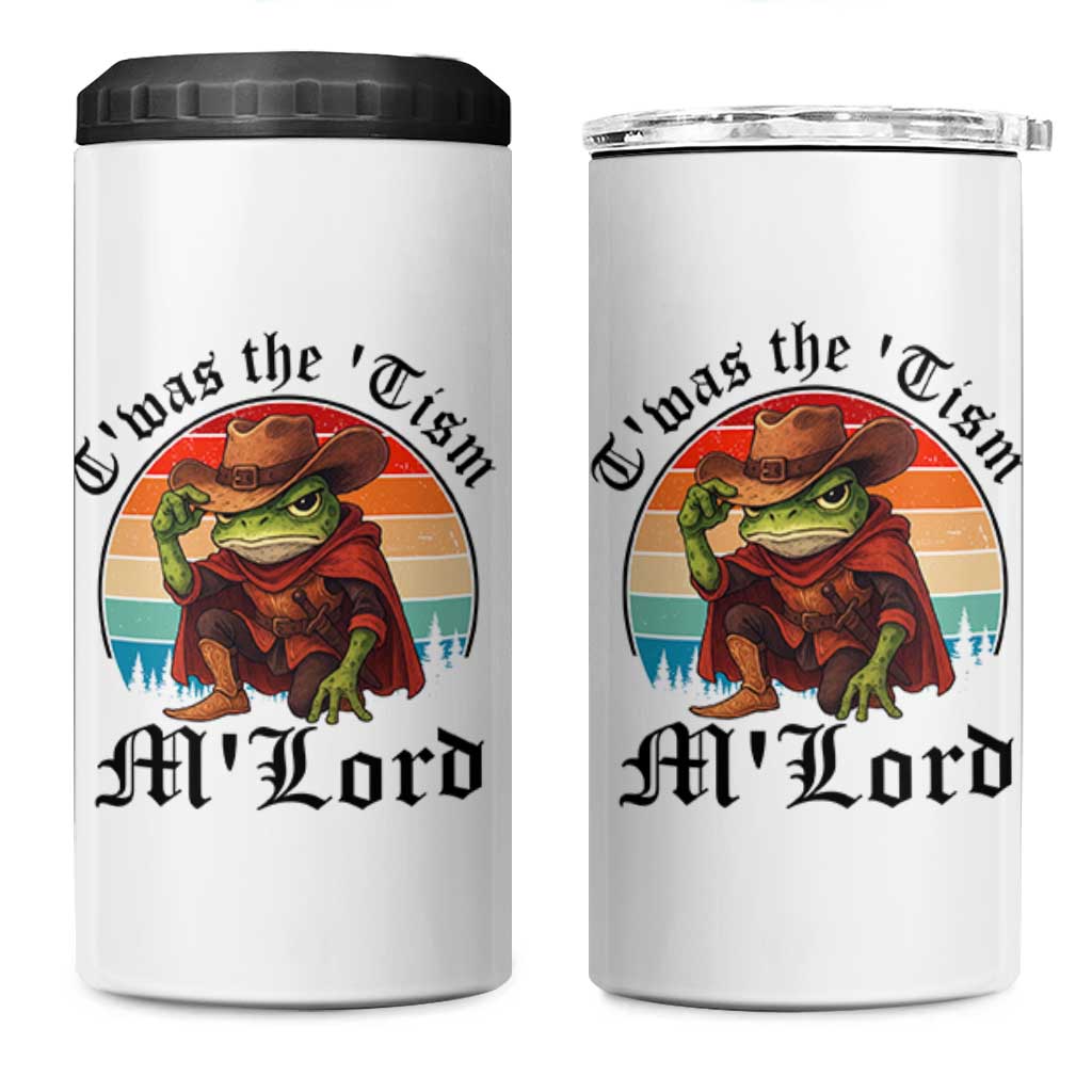 Funny Frog Knight 4 in 1 Can Cooler Tumbler T'was The 'Tism M'Lord Medieval Knight
