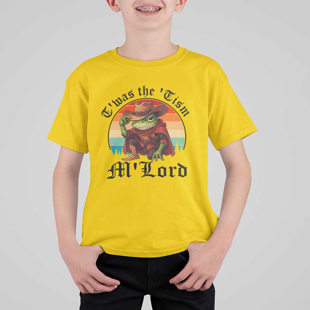 Funny Frog Knight T Shirt For Kid T'was The 'Tism M'Lord Medieval Knight - Wonder Print Shop