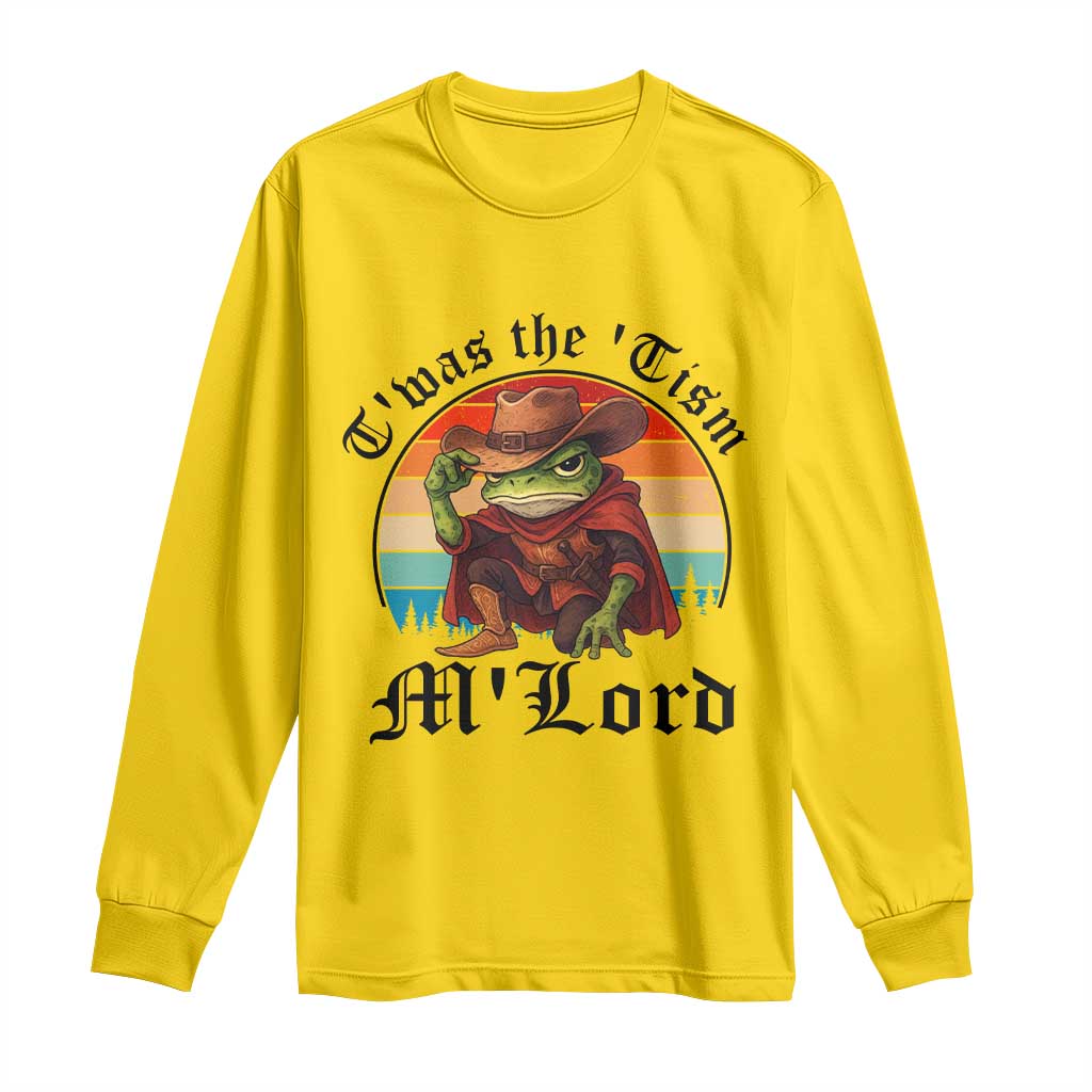 Funny Frog Knight Long Sleeve Shirt T'was The 'Tism M'Lord Medieval Knight - Wonder Print Shop
